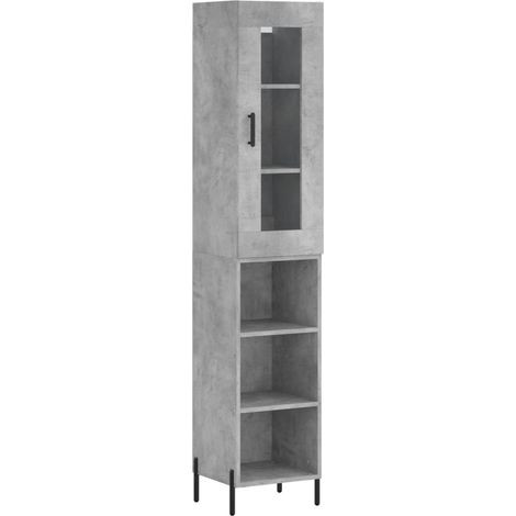 Credenza buffet cassettiera mobile contenitore organizer cucina soggiorno soggiorno alto 34,5 x 34 x 180 cm derivati del legno grigio 020034417