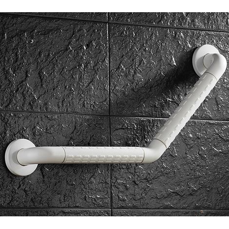 Barre d'appui de douche blanche 45 x 45 cm pour baignoire, en acier inoxydable, adaptée aux toilettes pour personnes handicapées et âgées (1/5)