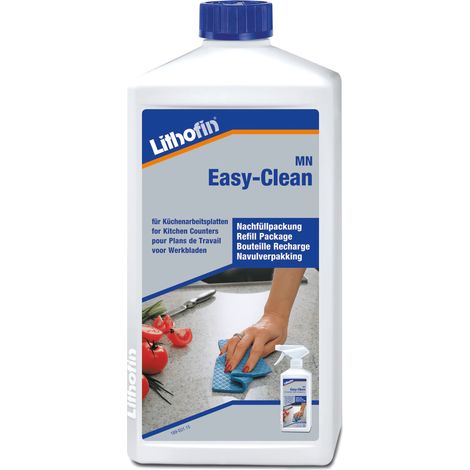 Lithofin – Nettoyant plans de travail en pierre et marbre 1 L – Enlève graisse et salissures sans traces – Pour entretien quotidien des cuisines
