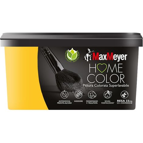 PITTURA GIALLO SOLEADO SUPERLAVABILE HOME COLOR 2,5 LT (1/4)
