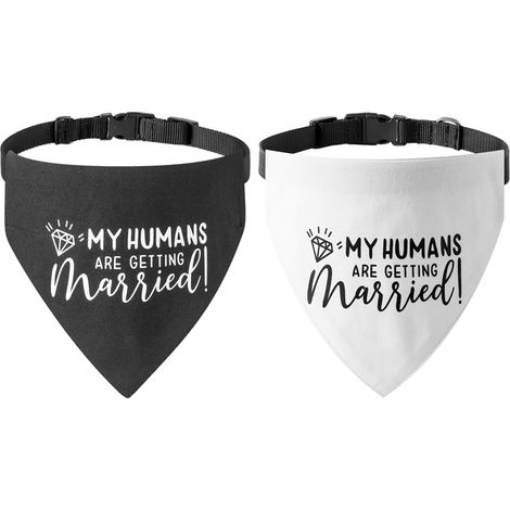 Bandana Pour Chien - Bandana Triangle Coton - Pour Mariage Fête Anniversaire - Tailles S M L - Lot De 2 (1/5)