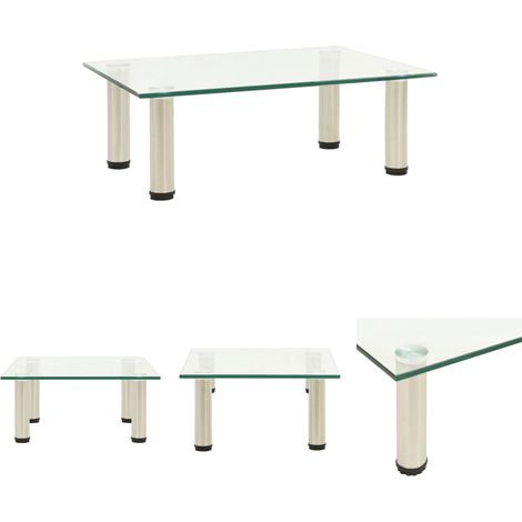The Living Store - TV-Tisch 40x35x17 cm Transparentes Hartglas (1/5)