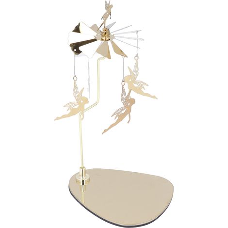 Bougeoir rond triangulaire style romantique européen en acier inoxydable, carillon éolien rotatif pour aromathérapie, bougeoir Little Fairy (1/5)