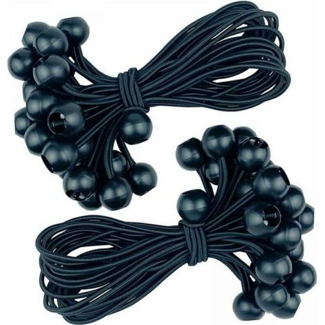 Pack of 25, 15cm Elastic Ties, Ideal for Securing Tents, Tarps, Bags, Trampolines and More. (1/5)