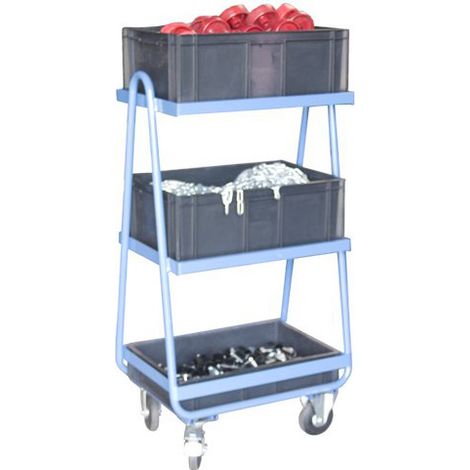 Fimm - Servante à bacs armature avec 3 bacs plastiques charge 200 kg plateaux inclinable de 0 à 30° (1/3)