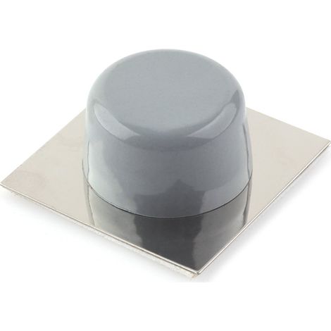 2 Topes de puerta adhesivo con acabado gris. Dimensiones: 45x45x20 mm -