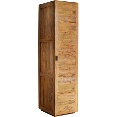 armadio in legno di Sheesham / palissandro 48x61x200 marrone oliato NATURE BROWN 502 (1/3)