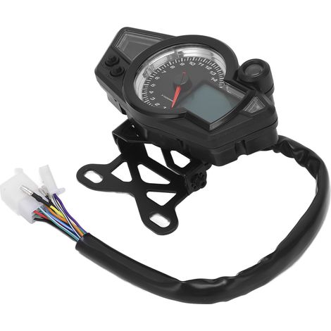 DC12V Tachometer und Drehzahlmesser mit blendfreier Hintergrundbeleuchtung, universell einsetzbar für Motorräder, Quads, SSVs, 1-, 2- und 4-Zylinder (1/5)