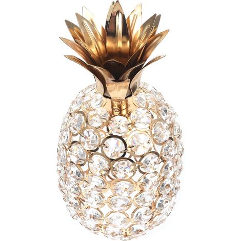 Presse-Papier Ornement en Cristal D'ananas Doré, Décoration Intérieure Stable et Résistante la Déformation pour Bureaux et Bars (1/5)