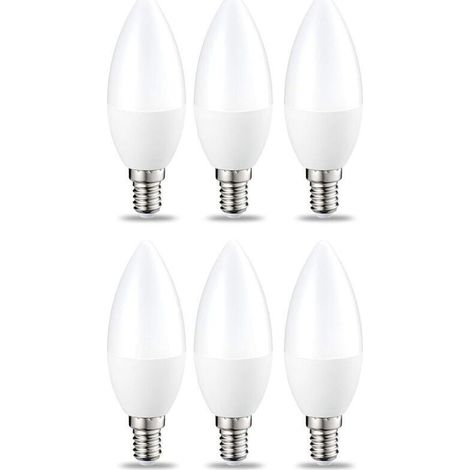 Ampoule LED Dimmable E14 Forme Bougie, 5W Équivalent à 40W, Blanc Chaud 2700K, 470lm, Ampoule Bougie B35 avec Petit Culot à Vis, Lampe Intensité Variable 220-240V, Lot de 6 (1/4)