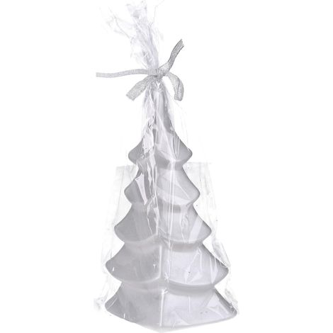 Candela albero natale paraffina argento regalo decorazione addobbo