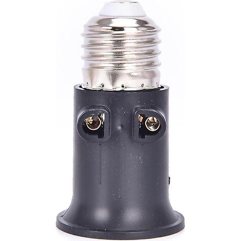 Adaptateur de douille E27 ignifugé avec prise européenne - Noir (1/3)