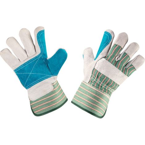 Gants de travail en cuir de vachette fendu gris, 10,5 pouces (1/2)