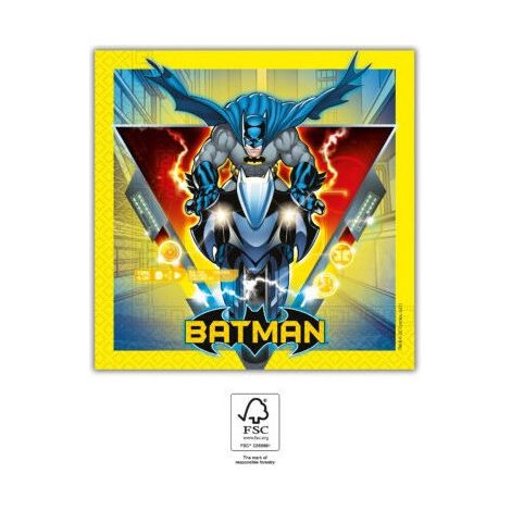 Lot de 20 Serviettes en papier - Batman - 33 x 33 cm (1/2)