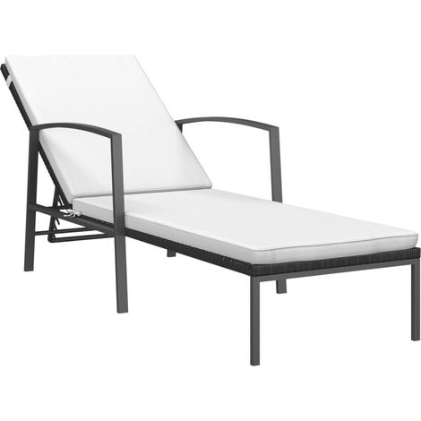 Maison Exclusive - Sonnenliege mit Auflage Poly Rattan Schwarz