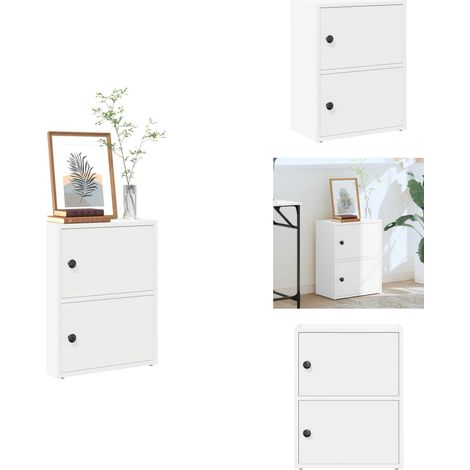 Bibliothèque blanc 40x24x52 cm bois d'ingénierie - Bibliothèque - Bibliothèques - Étagère À Livres - Armoire De Rangement (1/5)