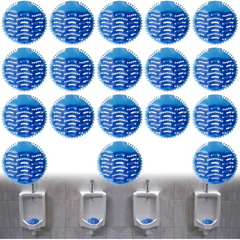 Lot de 18 tamis d'urinoir avec parfum, tapis d'insertion d'urinoir en pierre Protection anti-éclaboussures pour toilettes, protection anti-éclaboussures pour les toilettes, toilettes pour hommes, (1/5)