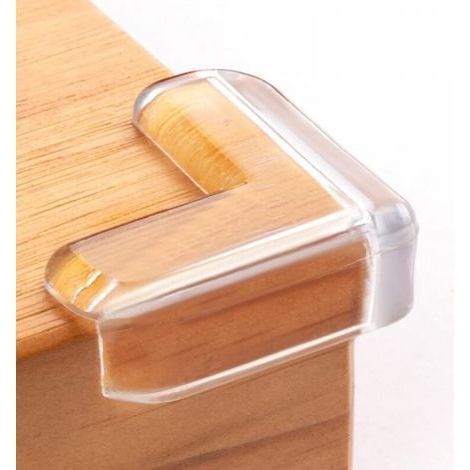 Confezione da 8 protezioni angolari, protezioni trasparenti per angoli di mobili e paracolpi di sicurezza per bordi di tavoli e angoli appuntiti (a forma di L) (1/4)