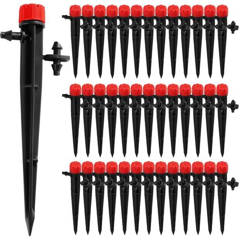 Packung mit 40 8-Loch-Gartensprengern, Tropfbewässerungssystem, 4/7"-Schlauch, rot, 13 cm (1/5)
