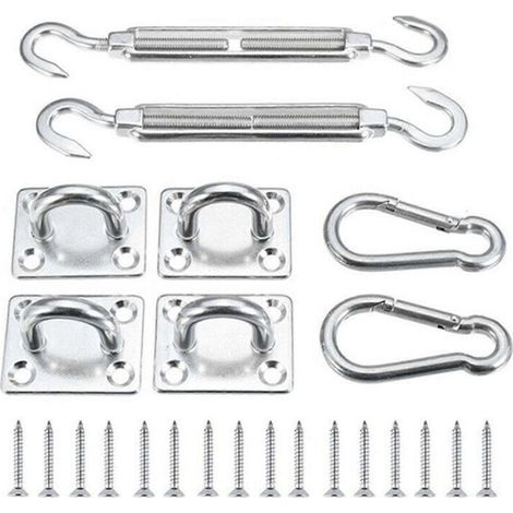 Voici une proposition de titre en français (190 caractères maximum) : Accessoire de fixation pour voile d'ombrage résistant – Kit de montage terrasse jardin, lourd pour store canopée, pièce de rechan (1/4)