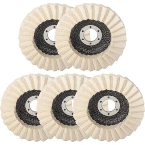 5 Pcs Disque de Polissage en Feutre de Laine, 125mm x 22,2 mm Disque Polissage Feutre, Disque Lamelle Feutre, pour Polissage Verre, Métal (1/4)