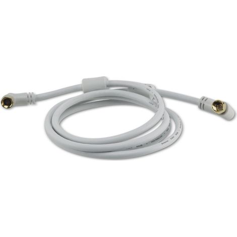 HAMA SAT-Antennenanschlusskabel, F-Stecker/F-Stecker, 90° weiß, 1,5 m (1/2)