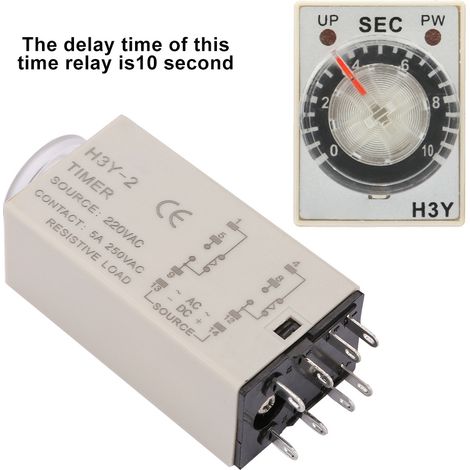 Relais temporisé H3Y-2 220V AC retardateur 0-10 secondes minuterie réglable (1/5)