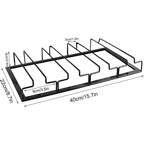 Portabicchieri da appendere - porta bicchieri da vino con 4 binari, per 8-12 bicchieri, 40 x 22,5 x 5,5 cm, per bar, cantine, cucine (4 binari) (1/4)