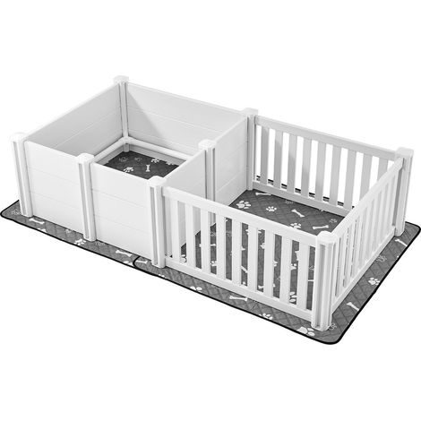 Boîte de mise bas pour chien 186x097x05 m, plastique, avec porte réglable et tapis étanche, kit de naissance pour chiens moyens (1/5)