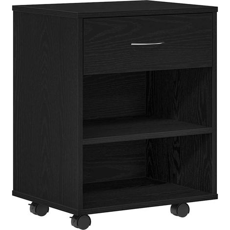 Maison Exclusive - Armadio con ruota Rovere Nero 46 x 36 x 59 cm Legno multistrato