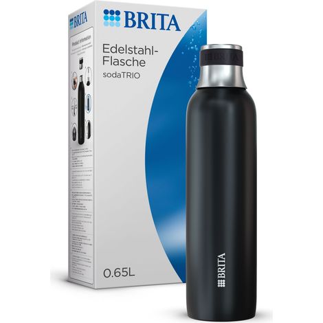 Bouteille BRITA pour sodaTRIO - acier inoxydable - 0,65L - noire (1/5)