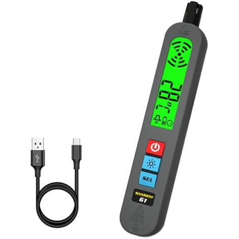 Détecteur de gaz rechargeable pour fuites de gaz naturel avec alarme vibratoire et visuelle, stylo détecteur multigaz pour la maison, le butane, le propane et le camping-car. (1/5)