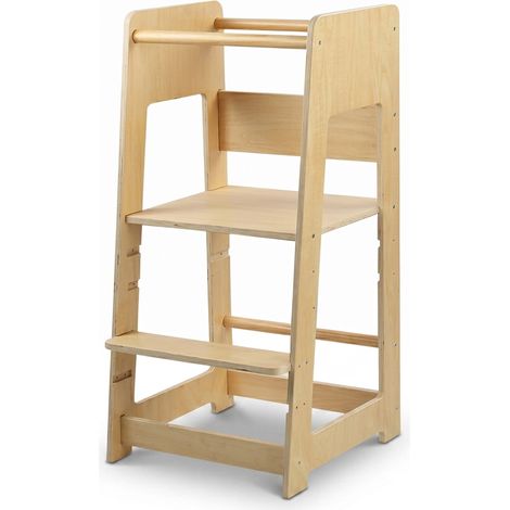 Height adjustable toddler learning tower natural wood 229384354 (1/5)