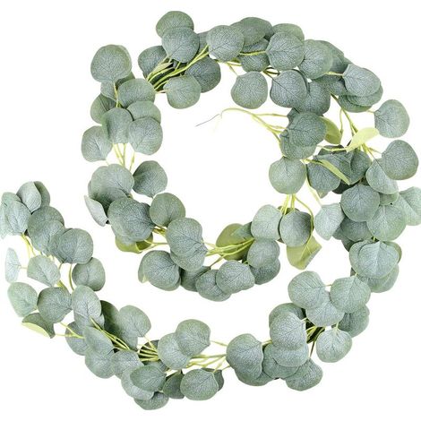 Guirlandes D'eucalyptus Artificielle Verdure Guirlande Faux Eucalyptus Vignes, Eucalyptus Feuilles Vigne D'eucalyptus Faite à la Main Guirlande de Mariage Fond Mur Décoration Florale (1/5)