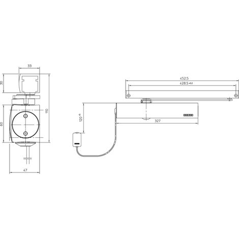GEZE Türschließer TS 5000 EFS,EN 3-6, 1-flg. Gleitschiene, silber (1/4)