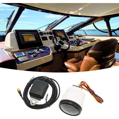 52 mm DC 9-32 V GPS-Tachometer/Kilometerzähler, geeignet für Yachten, Boote, Wohnmobile und Autos schwarzes Zifferblatt, schwarze Abdeckung. (1/5)