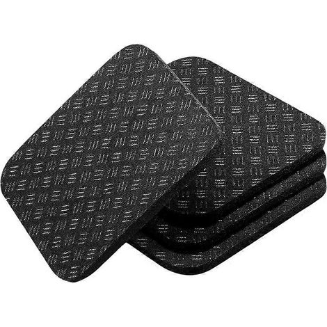 Lot de 4 tapis de sol antidérapants double face en silicone pour vélo d'appartement, tapis de course et tapis de marche. (1/5)