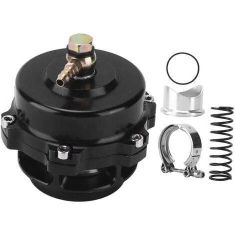 BUNTHAUS 50mm noir Turbo V bande soupape de soufflage soudure sur bride 35psi métal caoutchouc universel pour voiture (1/5)