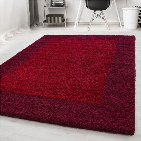 Tapis shaggy contemporain rectangle Ximoz Rouge 160x230 (1/5)