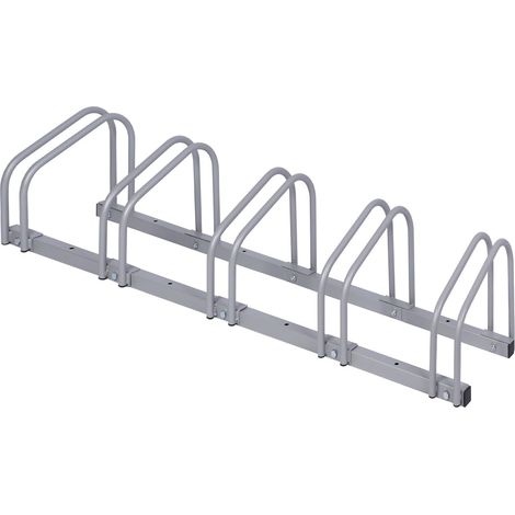 Rangement - Ràtelier 5 Vélos, Fixation Sol, Longueur 130,5 cm, 1 niveau (1/5)
