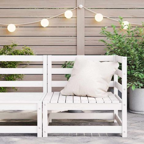 vidaXL Canapé d'angle de jardin blanc bois de pin massif (1/5)
