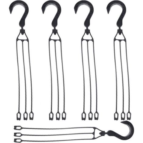5 Packs Plastic Flower Pot Hanging Chain, 360° Rotatable Hanging Basket Hook, Flower Pot Holder (Black) (1/5)