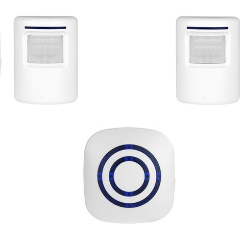 2 Capteurs, 1 Récepteur, Détecteur de mouvement, Alarme sans fil, 38 sonneries, Indicateurs LED, Intérieur, Allée, Maison, Commerce (1/5)