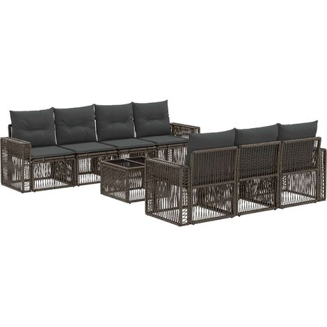 Gartensofa-set 8 stk. Grau Poly-Rattan vidaXL (1/5)