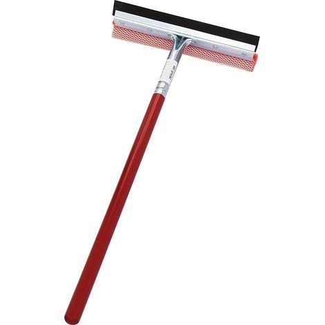 TRADE SHOP - Pulivetro Auto 25 Cm Manico Legno Spugna Gomma Per Moscerini Pulizia Parabrezza -