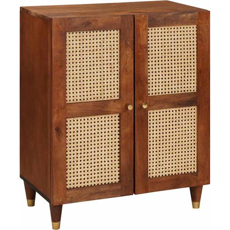 Vitrina Marrón 60 x 33.5 x 75 cm madera maciza de mango vidaXL (1/5)