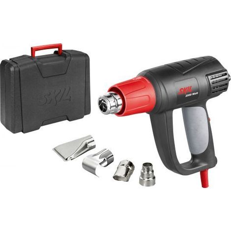 Décapeur thermique 2000W – Température réglable 50-650°C – Débit d'air 250-500 l/min – Coffret avec 4 buses – Skil