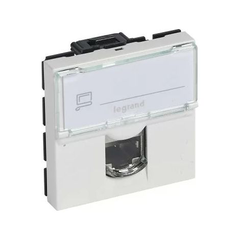 Mosaico Presa singola per computer RJ45 cat.6 UTP con campo etichetta bianco 076564