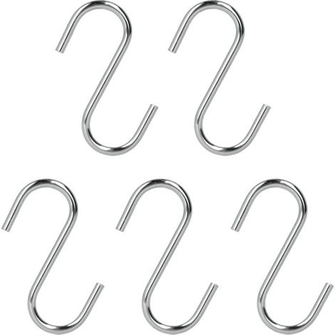 Metaltex ganchos en S cromados 7 cm lote de 5