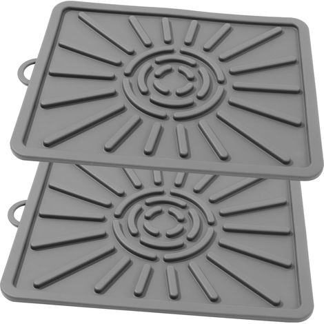 BESPORTBLE 2pièces Tapis De Cuisson Silicone Réutilisable Antiadhésif pour Plaque De Cuisson Lot pour Four Et Barbecue'Gris'36.00X29.00X0.80CM